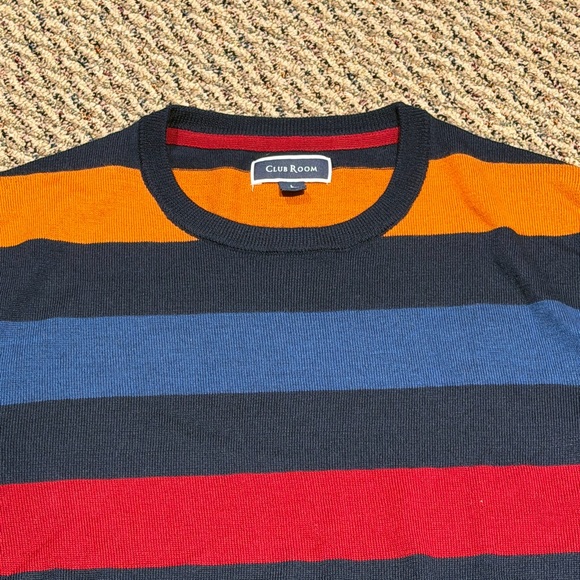 Club Room Mens Merino Wool Stripe Sweater - Picture 4 of 8